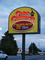 custom shaped electric single pole pylon sign with neon, trim capped faces, and lexan faces - Wenatchee, WA